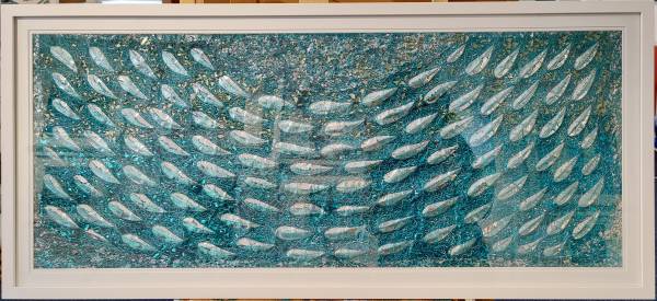 - Mixed Media on textile, Painting by Wendy Horner, measuring 40 x 100 cm (H x W) framed at 50 x 110 cm £750
